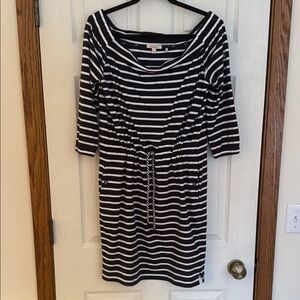 Barbour Navy and White Striped Dress